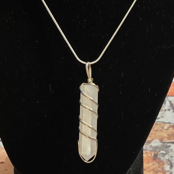 Crystal Necklace with Silver Plated 20" Chain - Picture 2 of 5